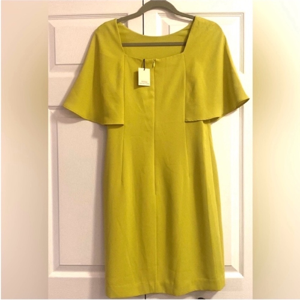 Trina Turk Summer Dress Scenic Pleated Short Sleeve Shift Dress size 4 - Picture 5 of 13